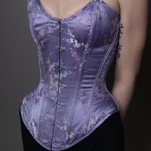Lavender Floral Northbound Leather Corset